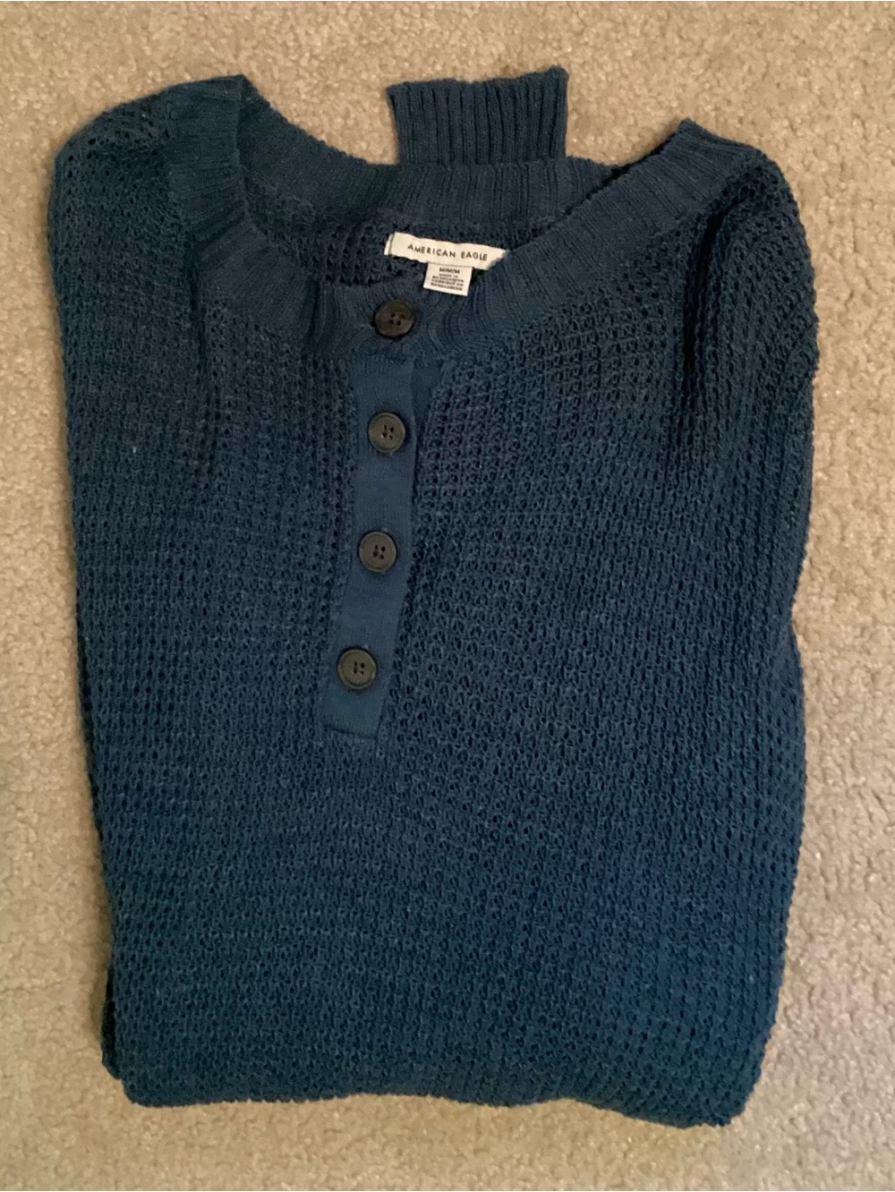 American Eagle Outfitters Ladies Slate Blue Pullover Sweater Top Size M